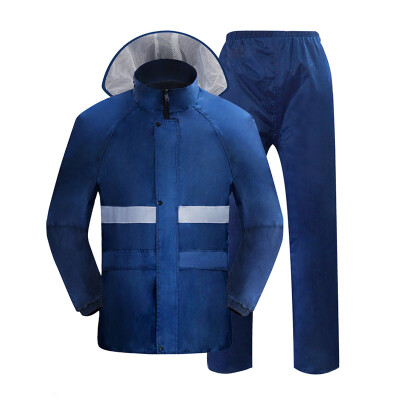 

Yuhang YUHANG self-operated double-layer luminous type split adult men&women set raincoat rain pants poncho big hat  blue