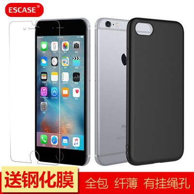 

[Shell Film Set] ESCASE Apple iPhone6 ​​/ 6s Plus Mobile Shell Черный Силиконовый защитный чехол Отправить страницу