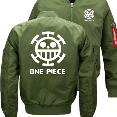

one piece Bomber Flight Flying Jacket Winter thicken Warm Zipper Men Jackets Anime Mens Casual Coat