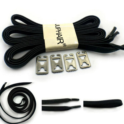 

JUP 12 Pairs Lazy Not Tie Shoelaces Metal Fashion Simple High Elastic Laces Adult Children Lock Sneakers No Knots Laces Shoes