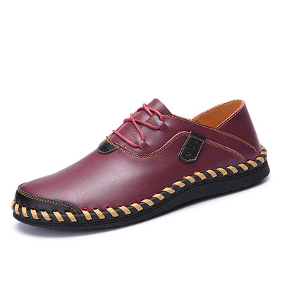

Mens Stitching Soft Sole Breathable Casual Lace Up Driving Loafers