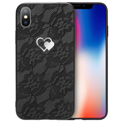 

Youjia Apple iPhoneX Mobile Shell Apple 10 Cover All-in-one Creative Creative Lace Soft shell Smart Black