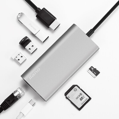 

Llano llano Type-C HDMI Ethernet converter Apple Computer Cable Interface HUB Dock USB-C Adapter USB30 Cable Gigabit wired network port