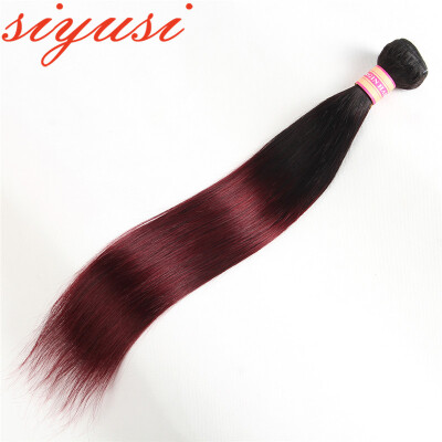 

Ombre Brazilian Straight Virgin Hair 1B99JBurgundy Two Tone Human Hair Bundles 10"-24"inch Remy Hair Extensions