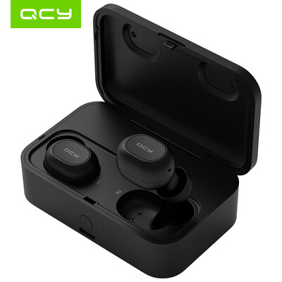 

QCY T1 Bluetooth 50 True Wireless Bluetooth Headset tws Dual Ear In-Ear Sports Mini Earphones with Charging Cabin AppleAndroid Phone Universal Black