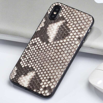 

Genuine Leather Phone Case For iPhone X Case Natural Python Skin For iPhone 6 6S 7 8 Plus X Back Cover