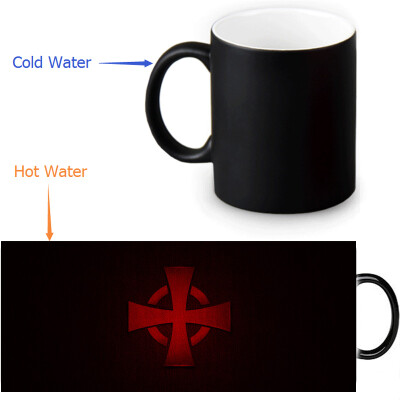 

The Knights Templar 350ml/12oz Heat Reveal Mug Color Change Coffee Cup Sensitive Morphing Mugs Magic Mug Milk Tea Cups