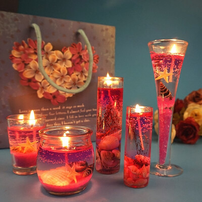 

Gong Xun Valentines Day Jelly Candle Gift European Creative Smokeless Aroma Romantic Christmas Marriage Birthday White Candlelight Dinner Gift Arrangement Gift Decoration Purple Ocean Suit