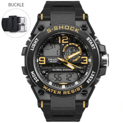 

SMAEL Luxuly Mens Wrist Watch Gold Digital Watch Man Waterproof 50m LED Clock Man Digital Watch Man Sport Watch  hock