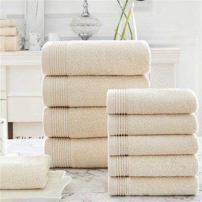 

iDouillet 100 Organic Cotton Bathroom Towel Set Terry Cloth Hotel & Spa Bath Towel 55"x27" 1 Hand Towel 13"x29" Linen Color Lig