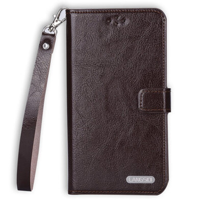 

Genuine Leather flip Case For iPhone 6 7 8 Plus X Oil wax Leather buckle Phone Cover lanyard desgin