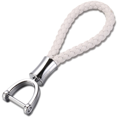 

Zobo genuine car key chain 360 degree rotating double key ring braided rope key pendant ZB-901 white car ornaments gift birthday gift