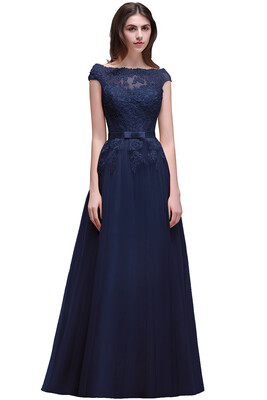 

Lace Long A-line Evening Party Pageant Dresses Prom Bridesmaid Wedding Dress Ball Gown