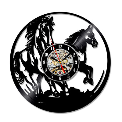 

Animal Theme Horses Fashion DesignVinyl Wall Clock Wall Art Living Room Decor