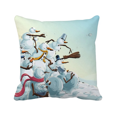 

Christmas Snowman Painting Festival Square Throw Pillow Insert Cushion Cover Home Sofa Decor Gift