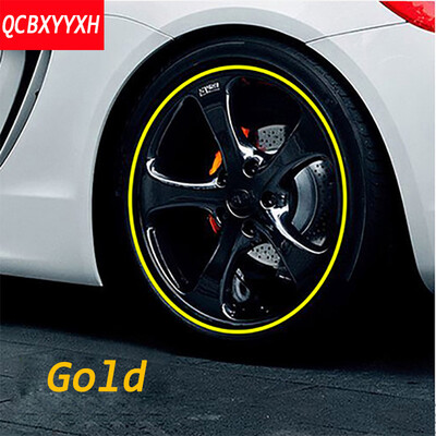 

8M / Roll Car Wheel Protector Hub Наклейка Автомобиль Декоративный стиль Хромированная полоса Оправы лезвия Защита шин Авто аксессуары