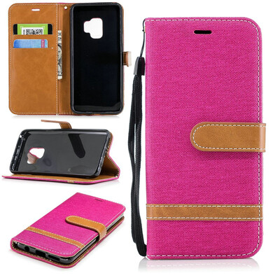 

BEFOSPEY Mixed Colors Denim PU LeatherSoft TPU Card Slot Stand Wallet Case For Samsung Galaxy S9201858"