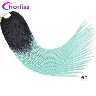 

Chorliss 24"Soft Crochet Braids Synthetic Hair Braiding Hair Senegalese Twist Kanekalon Hair Extenstion Mint Green Black Brown