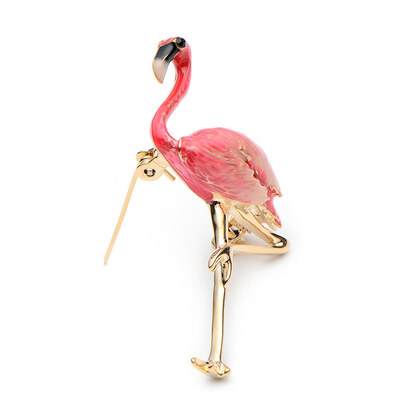 

New Design Alloy Red Blue Enamel Flamingo Bird Brooches Women Mens Metal Animal Brooch Pins Banquet Broche Gift Scarf Buckle1001