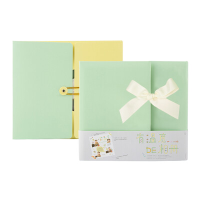 

Kinbor large baby album gift box set DIY handmade album thin attached stickers red green DTB40025