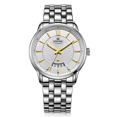 

According to wave (EBOHR) watch the city classic series of white fashion solid steel belt mechanical male watch 50340118
