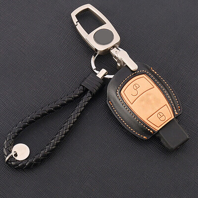 

Huashi Mercedes-Benz GLA key bag Mercedes-Benz GLA leather key set key ring protective cover modified special 2 key wine red all-inclusive
