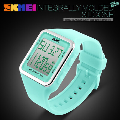 

Women Men Sport Watch Candy Color Silicone Square LCD Digital Sport Watch