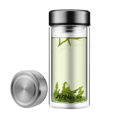 

Fuguang male lady with tea cups large capacity portable creative cup double tea cup 730ML natural color X1804-SP-730