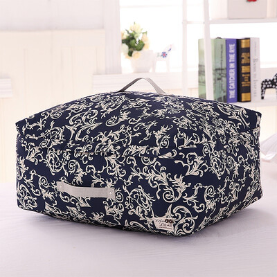 

Western mirror flower blue  storage bag quilt dust bag moving bag clothing sorting bag toy storage washable three-layer thickening
