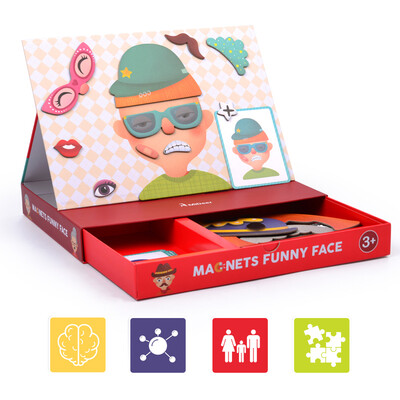 

MiDeer Childrens Toys Magnetic Piece Puzzle Toys Variety Creative Magnetic Sticker Game Box - Change Face Magnet