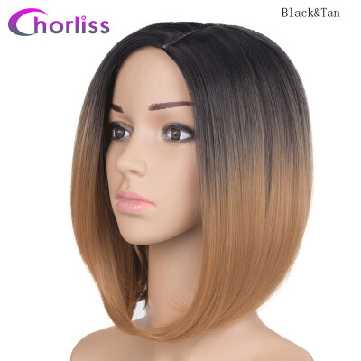 

Chorliss 10inches Black T Burgundy Ombre Synthetic Wigs High Temperature Fiber Bob Blonde Wig Short Straight Womens Wigs