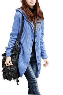

Fashion Women winter Lady fleece Cardigan Knitwear Long Sweater Outerwear Coat