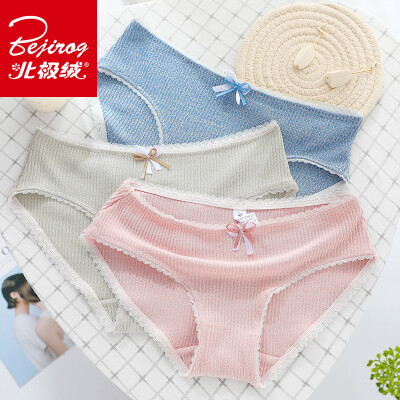 

Arctic Velvet Knit Lace Panties Underwear Comfort Cotton Thread Women&39s Briefs 3 Pack  Code