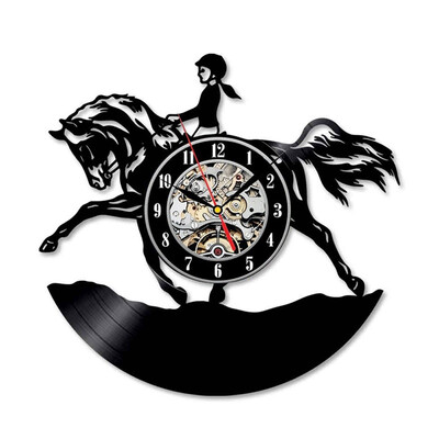 

Vinyl Record Wall Clock Beautiful Female Knight Fashion Design Wall Art Home Decor Gifts for Girls