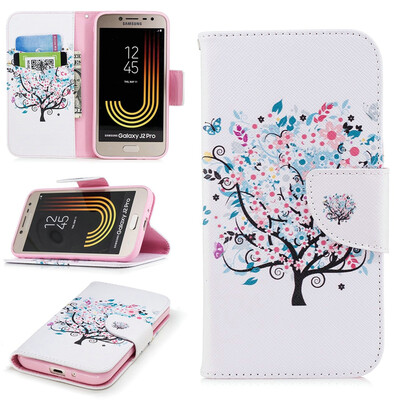 

BEFOSPEY Painting PU LeatherSoft TPU Card Slot Stand Wallet Case For Samsung Galaxy J2 Pro2018 J2201850"