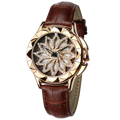 

SANDA Creative Rotate Dial Wrist Watch Women Fashion Leather Quartz Watches Bracelet Clock Female Ladies Watch