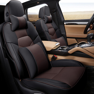 

Chi Qin car seat cushion leather full surrounded by Toyota Highlander RAV4 Corolla Lei Ling Prado Crown Camry four seasons universal seat cover leather luxury black coffee color
