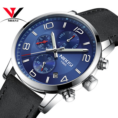 

NIBOSI Watch Wrist Watch Men Fashion Casual Quartz Wristwatch Sports Watches Leather Strap Luxury Waterproof Montre Homme Saat