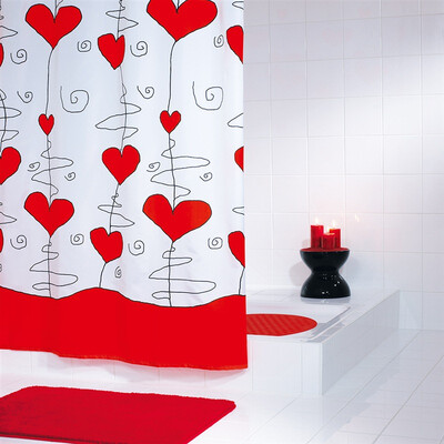 

Jingdong supermarket Germany Reid RIDDER romantic love series of polyester waterproof mold curtain 180x200cm 47346 send bath curtain ring