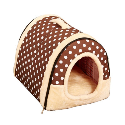 

2 In 1 Pet House&Sofa Machine Washable White Stars Pattern Non-slip Foldable Soft Warm Dog Cat Puppy Rabbit Pet Nest Cave Bed