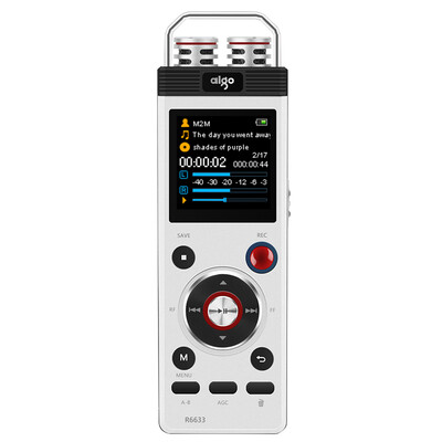 

Patriot aigo Voice Recorder R6633 16G Mini Professional HD Remote Noise Reduction Dual Power Supply System TF Card Expansion Voice Control Genuine LearningMeeting Silver