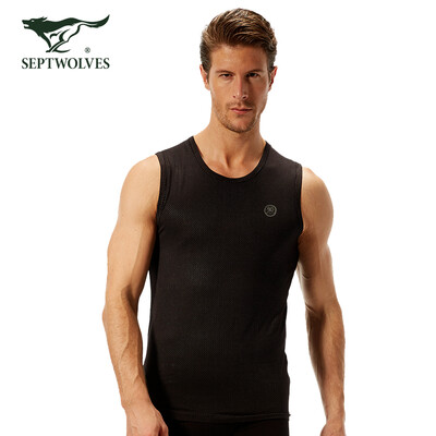 

Seven wolves mens cotton vest Slim bottoming stretch vest gray M code 98702