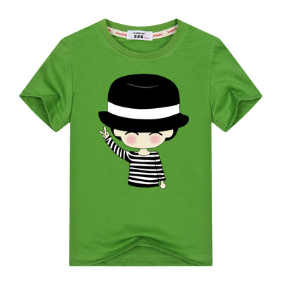 

Cool summer boys short sleeve cotton green T-shirt cute boy design printing patterns Kids Boys casual summer Tops Tees