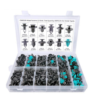 

CNIKESIN HZ08 340PCS 6mm-10mm Hole Mixed Auto Fastener Car Plastic Screw Rivet Clips Bumper Fender Retainer for Honda Toyota