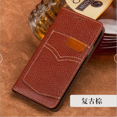 

Genuine Leather flip Case For Samsung S6 S7 S8 Plus Note 8 Cowboy card slot Wallet Phone Cover