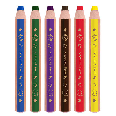 

Deli deli 6 color 13mm thick rod student triangle color pencil color lead set 6596