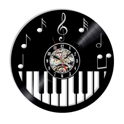 

Fashion Creative Paino Themes Quartz Vinyl Record Wall Clock Decorative Wall Art