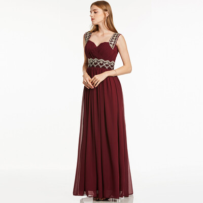 

CAZDZY Straps Appliques A Line Evening Dress