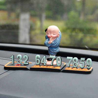 

YUECAR car temporary stop sign stereo small monk phone number mobile car stop sign kung fu models - one fly