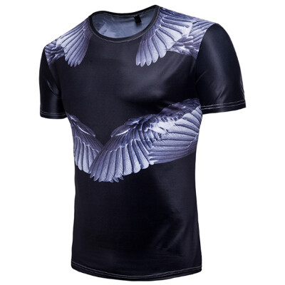 

Summer Mens Short Sleeve 3D Printed T Shirt Causal Pullovers